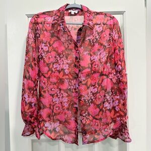 Steve Madden Pink and Purple Floral Blouse
